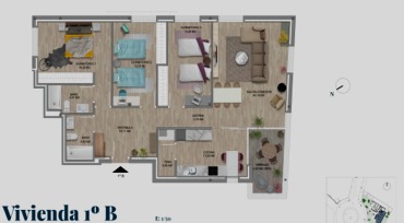 PLANO PLANTA 1 PROMOCIONES IZKIZ